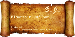 Blaustein János névjegykártya